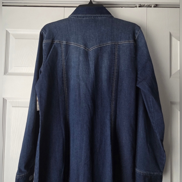 NWT INC International Concepts Dark Blue Stretch Denim Dress Size 12 - Picture 7 of 10